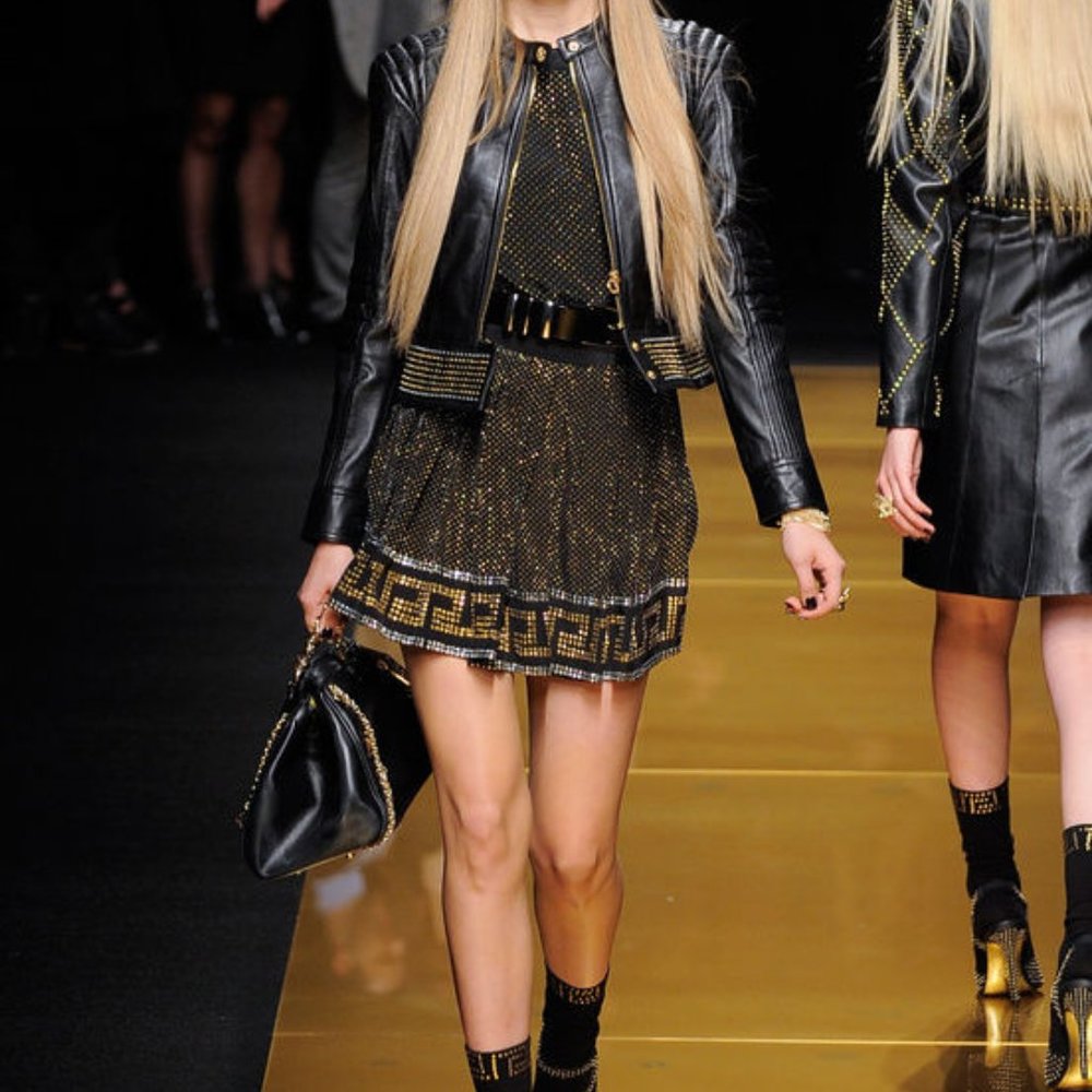 Versace for H&M Studded Pleat Mini Skirt